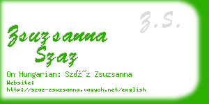 zsuzsanna szaz business card